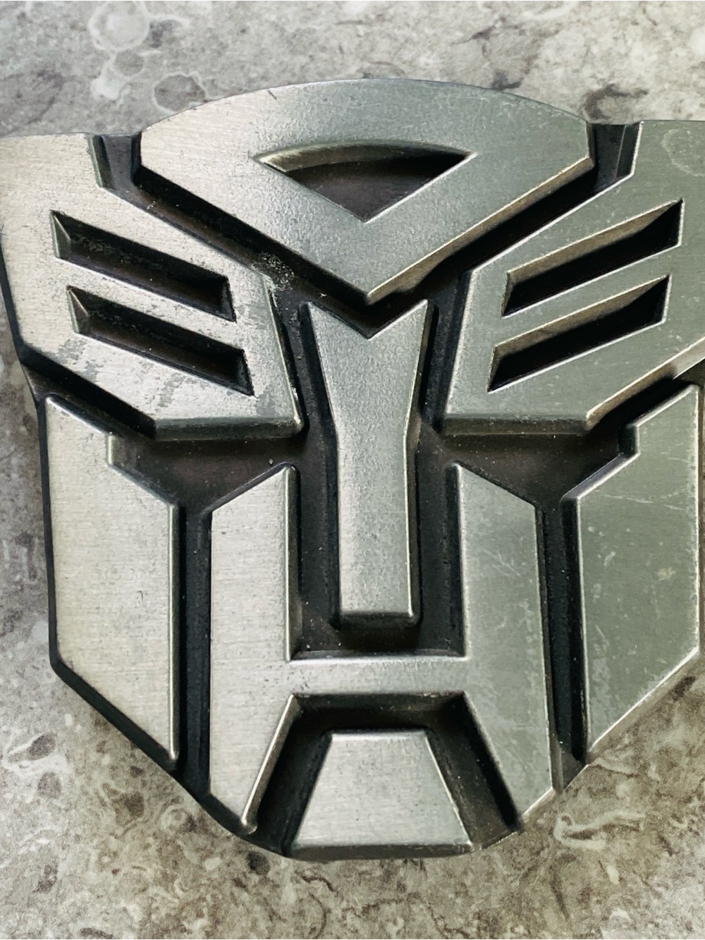 Hasbro Silver and Black Transformers Autobot Belt Buckle